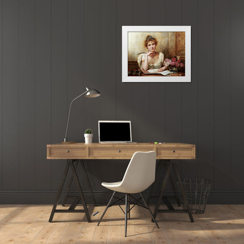 The Letter White Modern Wood Framed Art Print by Kilburne, George Goodwin