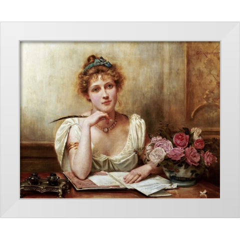 The Letter White Modern Wood Framed Art Print by Kilburne, George Goodwin
