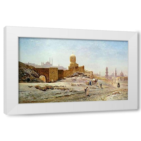 A View of Cairo White Modern Wood Framed Art Print by Korner, Ernst