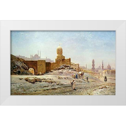 A View of Cairo White Modern Wood Framed Art Print by Korner, Ernst