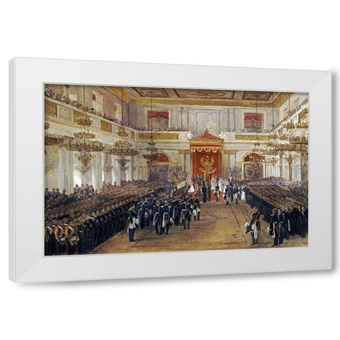 Grand Duke Konstantin Nikolaevich White Modern Wood Framed Art Print by Ladurner, Adolf Ignatievich