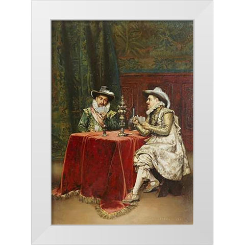 The TMapsp Card White Modern Wood Framed Art Print by Lesrel, Adolphe Alexander