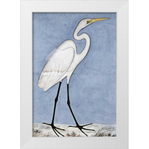 Great Egret White Modern Wood Framed Art Print by Lucknow School