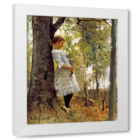 In The Woods White Modern Wood Framed Art Print by Lundahl, Amelie