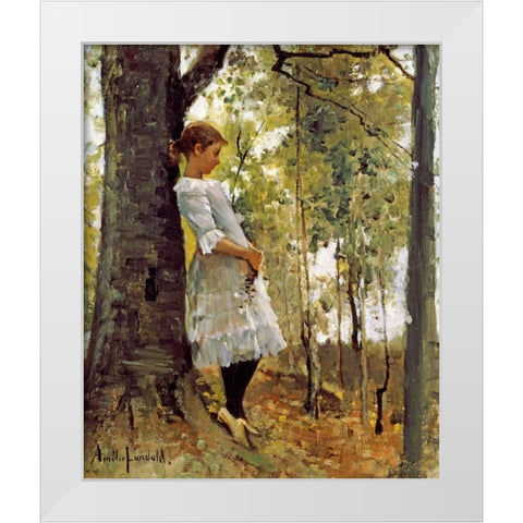In The Woods White Modern Wood Framed Art Print by Lundahl, Amelie