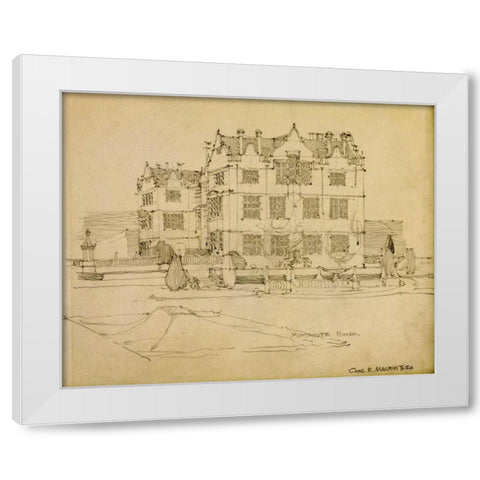 Somerset, Montacute House, 1895 White Modern Wood Framed Art Print by Mackintosh, Charles Rennie