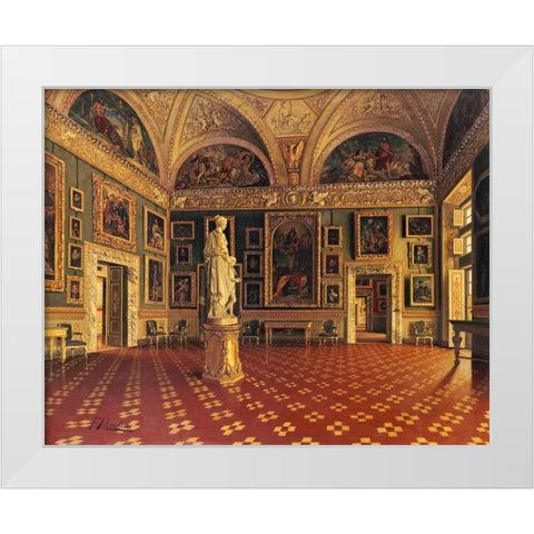 Sala DellIliad, Pitti Palace, Florence White Modern Wood Framed Art Print by Maestosi, Francesco