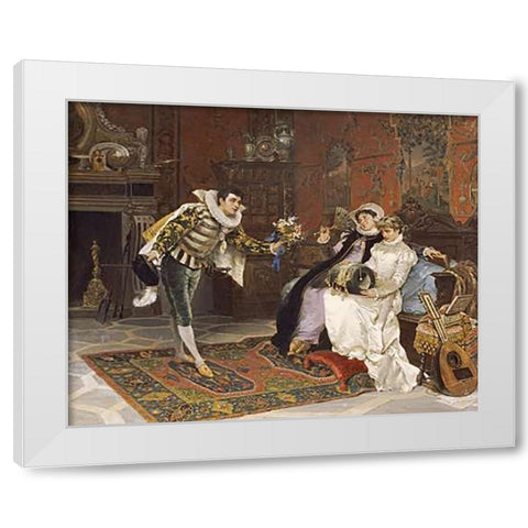 The Suitor White Modern Wood Framed Art Print by Mariani, Cesare