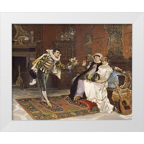 The Suitor White Modern Wood Framed Art Print by Mariani, Cesare