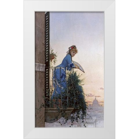 An Elegant Beauty White Modern Wood Framed Art Print by Martens, Willem Johann