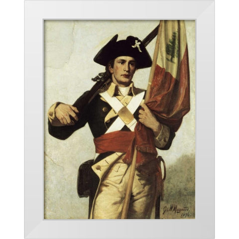 Soldier of The Revolution White Modern Wood Framed Art Print by Maynard, George Willoughby
