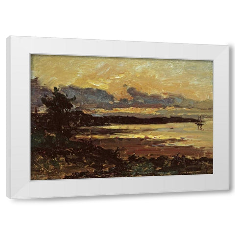 Sunset at Manchester, Massachusetts White Modern Wood Framed Art Print by Metcalf, Willard Leory