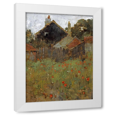 The Poppy Field White Modern Wood Framed Art Print by Metcalf, Willard Leory