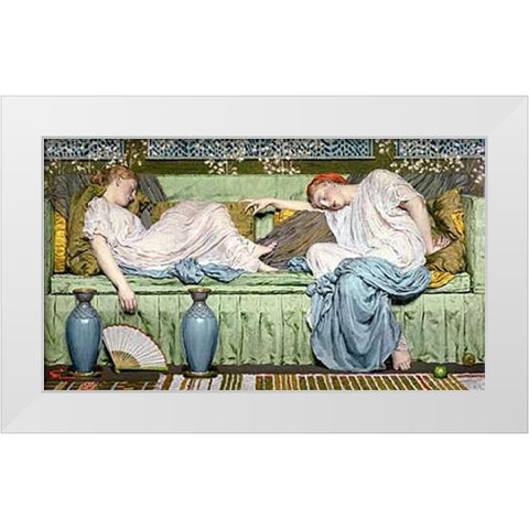 Apples White Modern Wood Framed Art Print by Moore, Albert Joseph