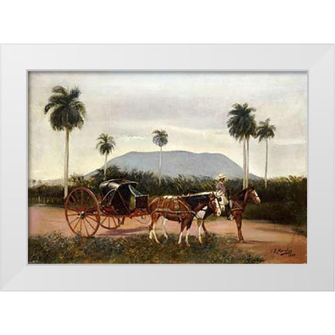 Volanta, 1916 White Modern Wood Framed Art Print by Morales, Eduardo