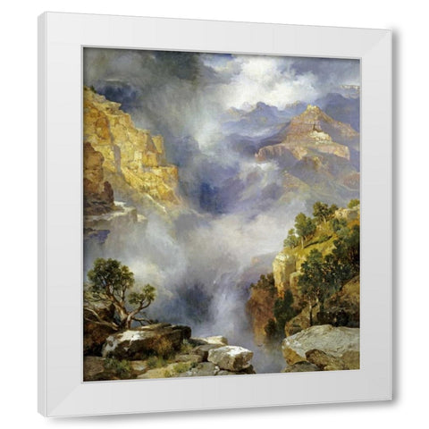 Mist In The Canyon White Modern Wood Framed Art Print by Moran, Thomas