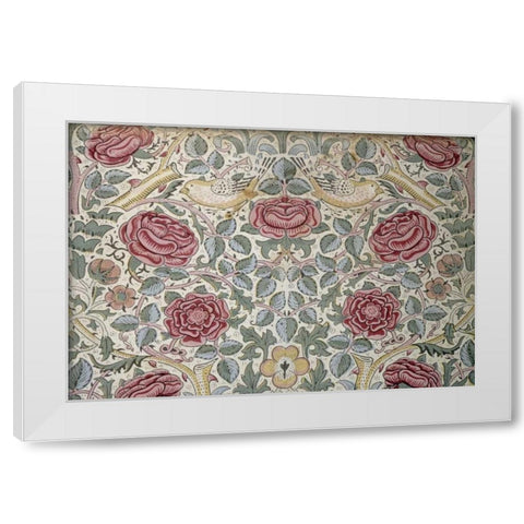 The Rose Pattern White Modern Wood Framed Art Print by Morris, William