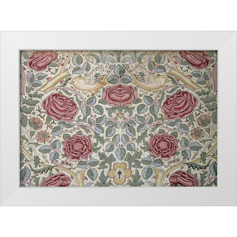 The Rose Pattern White Modern Wood Framed Art Print by Morris, William