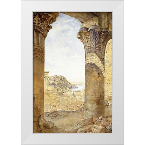 Among The Ruins White Modern Wood Framed Art Print by Newman, Henry Roderick