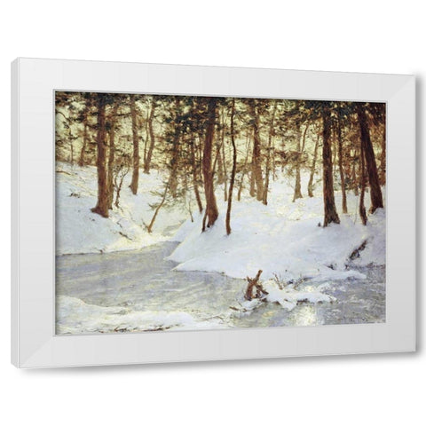 Ice In The Glen White Modern Wood Framed Art Print by Palmer, Walter Launt
