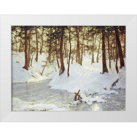 Ice In The Glen White Modern Wood Framed Art Print by Palmer, Walter Launt