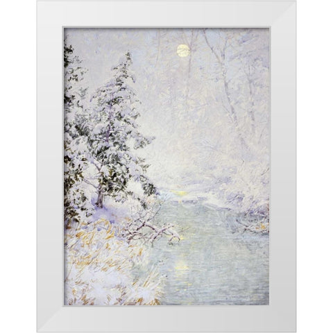 Winter Sun White Modern Wood Framed Art Print by Palmer, Walter Launt