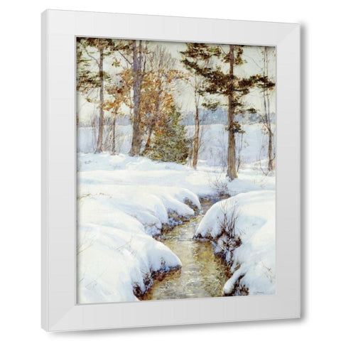 Snowladen Brook White Modern Wood Framed Art Print by Palmer, Walter Launt