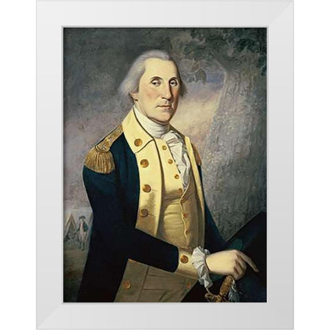 Portrait of George Washington White Modern Wood Framed Art Print by Peale, James
