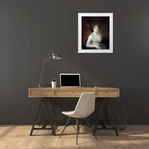 Portrait of Ann Emily Rush White Modern Wood Framed Art Print by Peale, James
