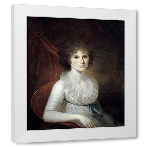 Portrait of Ann Emily Rush White Modern Wood Framed Art Print by Peale, James