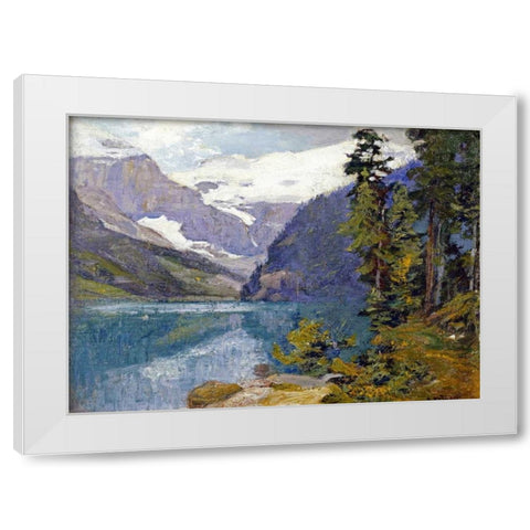 Lake Louise, British Columbia White Modern Wood Framed Art Print by Potthast, Edward Henry