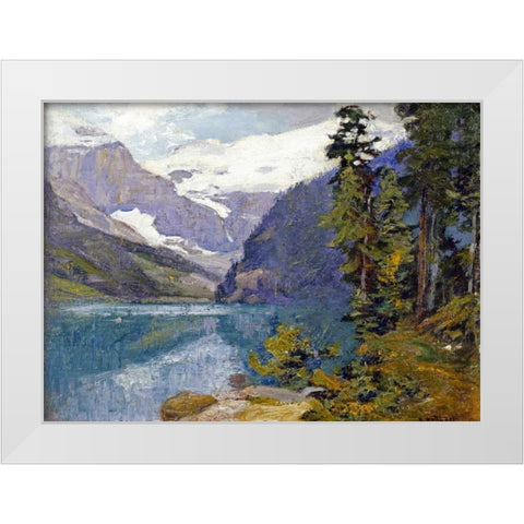 Lake Louise, British Columbia White Modern Wood Framed Art Print by Potthast, Edward Henry