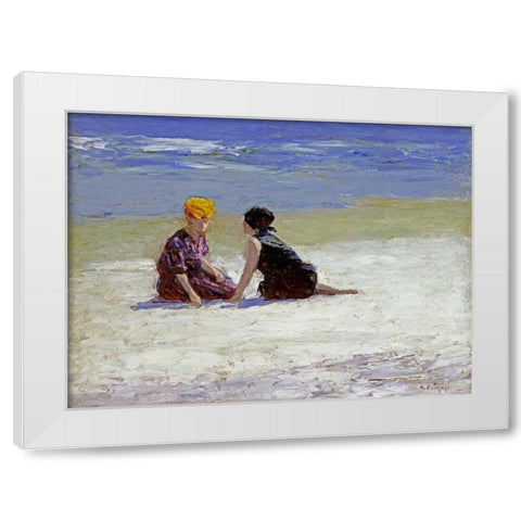Confidences White Modern Wood Framed Art Print by Potthast, Edward Henry