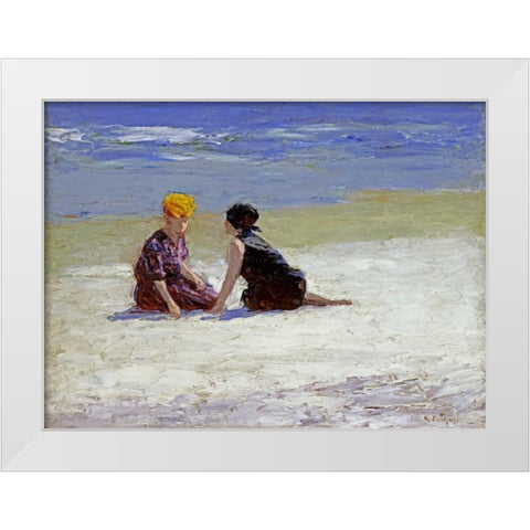 Confidences White Modern Wood Framed Art Print by Potthast, Edward Henry