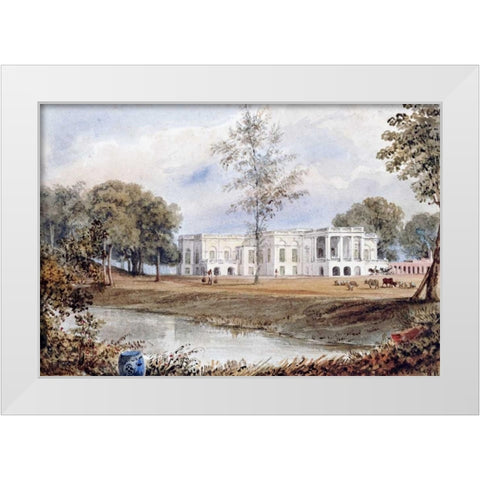 Belvedere House at Alapore White Modern Wood Framed Art Print by Prinsep, William
