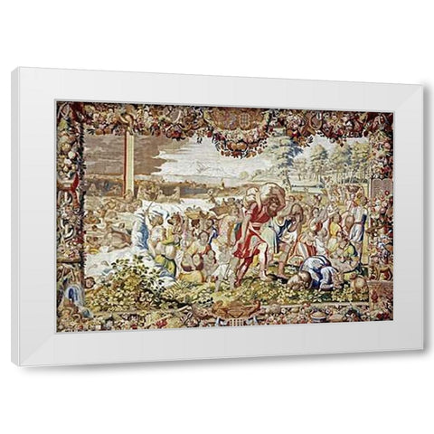 The Drowning of The Egyptians After The Crossing of The Red Sea White Modern Wood Framed Art Print by Reydams, Heinrich