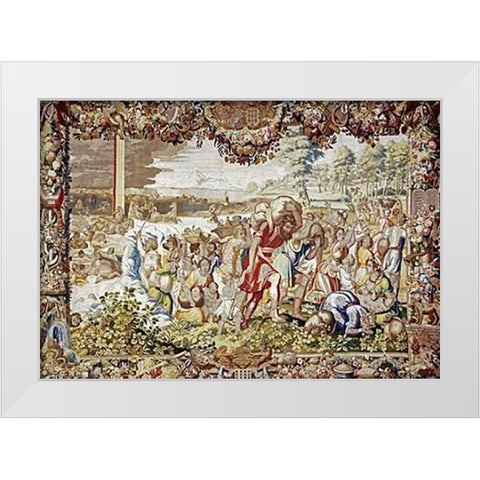 The Drowning of The Egyptians After The Crossing of The Red Sea White Modern Wood Framed Art Print by Reydams, Heinrich