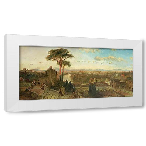 Rome - Sunset From The Convent of San Onofrio White Modern Wood Framed Art Print by Roberts, David
