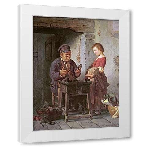 At The Cobblers White Modern Wood Framed Art Print by Rotta, Antonio