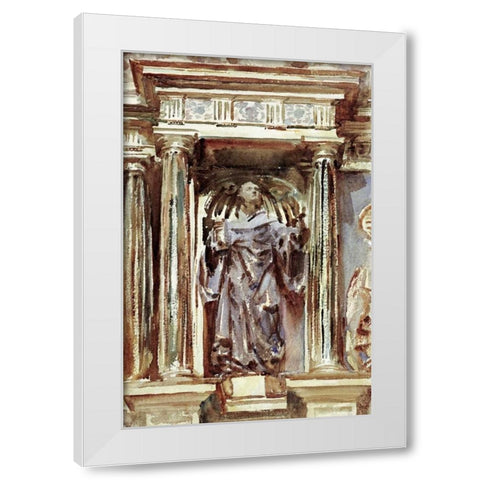 In a Church at Granada White Modern Wood Framed Art Print by Sargent, John Singer