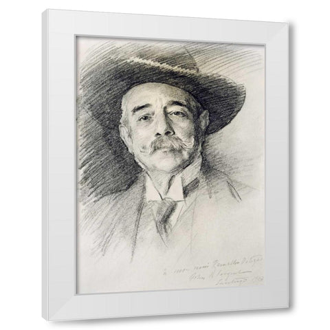 Portrait of Ramacho Ortigao White Modern Wood Framed Art Print by Sargent, John Singer