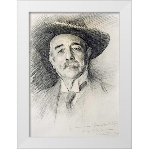 Portrait of Ramacho Ortigao White Modern Wood Framed Art Print by Sargent, John Singer