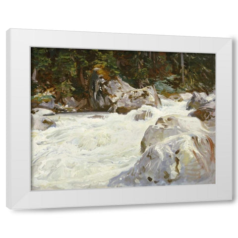 A Torrent in Norway White Modern Wood Framed Art Print by Sargent, John Singer