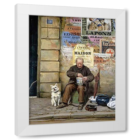 The Restorer White Modern Wood Framed Art Print by Schill, Adolf