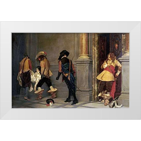 After The Duel White Modern Wood Framed Art Print by Segoni, Alceste