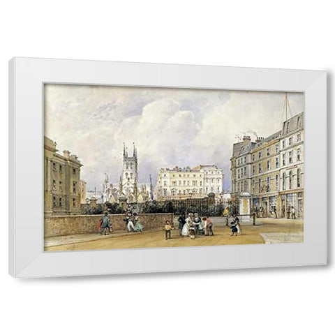 St Saviours Church, Southwark White Modern Wood Framed Art Print by Shepherd, George Sidney