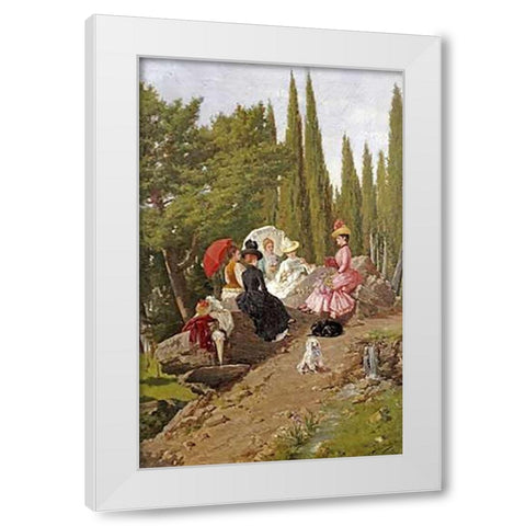 Summer Afternoon White Modern Wood Framed Art Print by Spiridon, Ignace