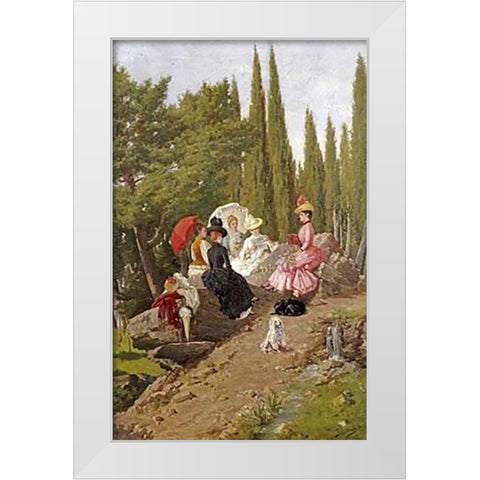 Summer Afternoon White Modern Wood Framed Art Print by Spiridon, Ignace
