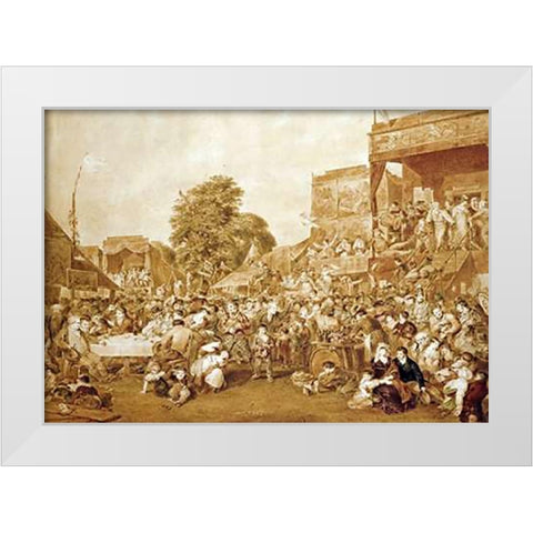 The Fair, Held on The 1st of August, In Hyde Park White Modern Wood Framed Art Print by Steffanoff, James