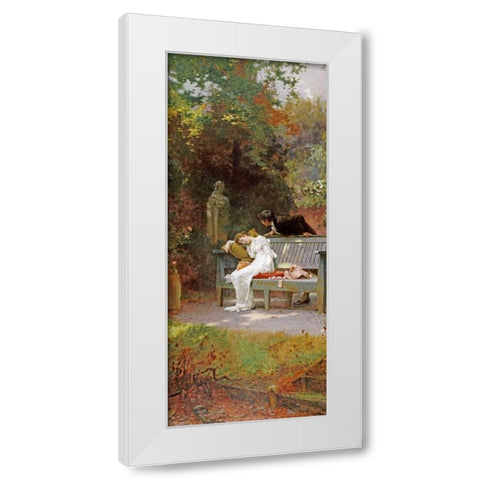 A Stolen Kiss White Modern Wood Framed Art Print by Stone, Marcus